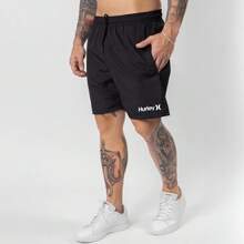 KIT OF 3 HURLEY BASIC SURFING SHORTS, TACTEL ELASTANE BERMUDA SHORTS, DRY FIT, SUMMER, LIGHTWEIGHT, SKATEBOARDING - 黑色,藍色和白色 - 查看 2