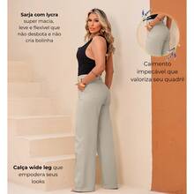 Women's Wide Leg Tailored Twill Pants With Lycra, High Waist, Slash Pockets, Premium Style (Sand Color) - Sand - View 5