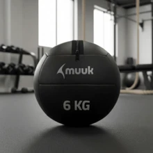 MUUK FITNESS Balón Medicinal de Entrenamiento Funcional 2kg/3kg/4kg/5kg/6kg/10kg | Pelota Wall Ball Profesional de PVC Reforzado con Superficie Antideslizante | Ideal para Crossfit, Fuerza, Resistencia, Abdominales, Sentadillas, Box y Home Gym - 6kg - Ver 1