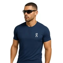 KIT 3 T-Shirts + 2 Men's Dry Fit Shorts, ON Running Gym Original 6 PIECES - Đen, xanh dương và trắng - Xem 4