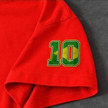 Brazil T-Shirt, Red, Basic, Traditional, World Cup 2026, Summer, Soccer Game, Timi Cotton, Regular - Đỏ - Xem 2