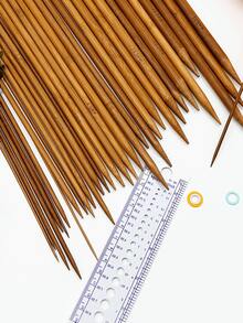 Carbonized Bamboo Double Pointed Knitting Needles Set, 25cm/35cm With Gauge Ruler, Smooth Knitting Tools For Women's Handmade DIY, Home Textiles And Clothing Knitting - Knitting Set - View 9