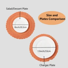 2/6 pièces Sets de table ronds en PP tressés à la main, tapis isolants orange vif, décoration de cuisine, convient pour pique-nique de jardin extérieur en été, pendaison de crémaillère, anniversaire, décoration de mariage, fournitures de fête de vacances, rassemblement familial, camping, nappe, chemin de table, décoration d'intérieur, essentiels de cuisine - Orange - Voir 10