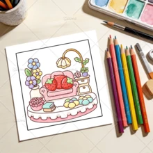 COZY GIRL HOMEBODY Coloring Book For Adults Featuring Cartoon Bold-Easy Patterns For Relaxation Kids DIY Painting Drawing Books - Girl's Home Furnishings - View 10