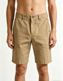Men's Bermuda Shorts With Knife Pockets PLUS SIZE - Khaki - View 3