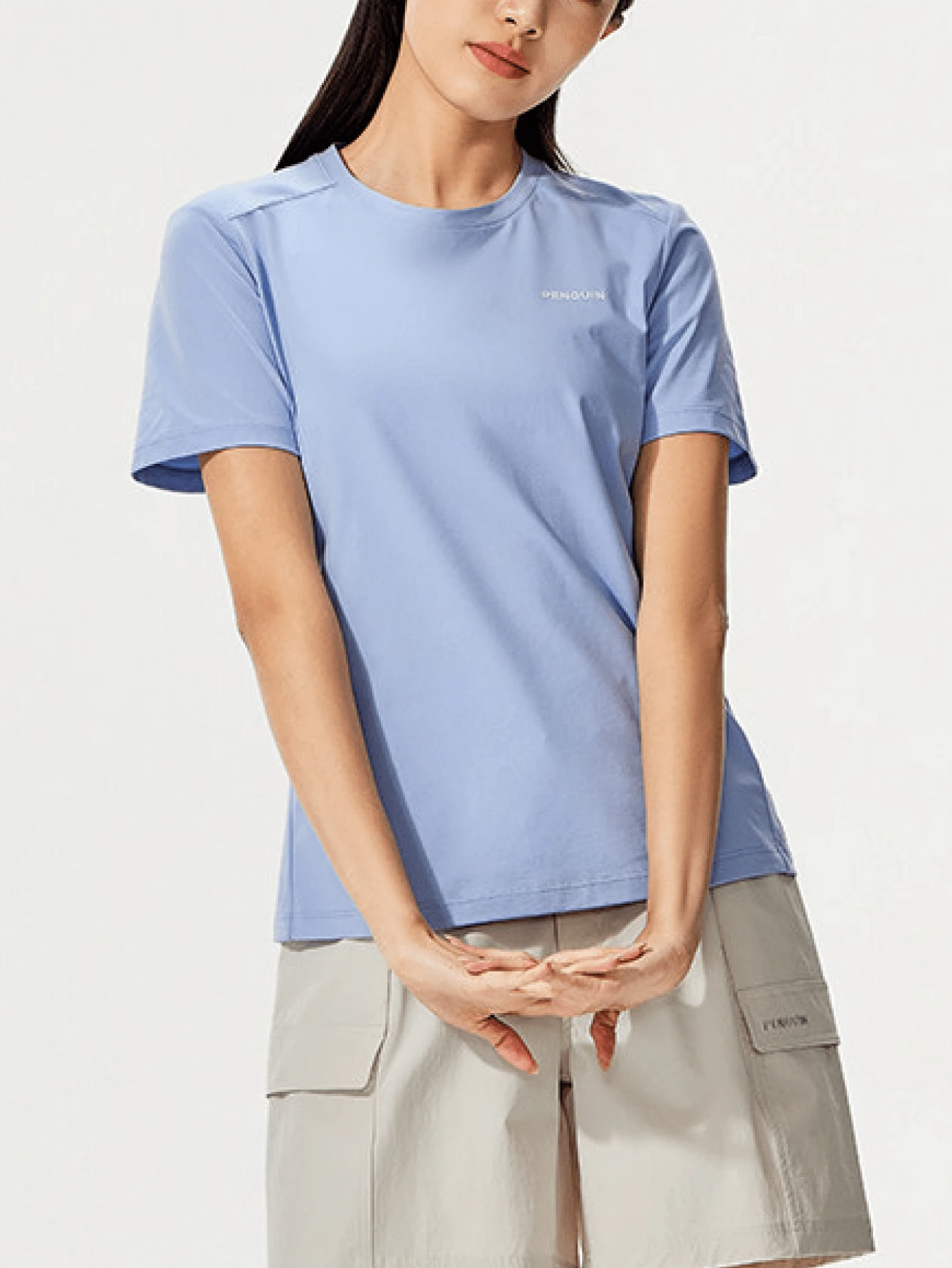 CAMEL CROWN Men's Outdoor Quick-Dry T-Shirt, UPF300+ Round Neck Sun Protection Short Sleeve Top, Summer - Heron Blue - View 1