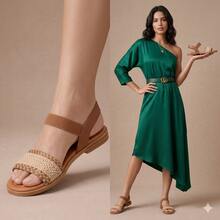 ALLEAN Flat Sandal With Elastic - 焦糖三色 - 查看 6