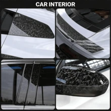 1 pieza Película de vinilo con textura de fibra de carbono forjada de alto brillo PET de 30 cm x 150 cm, adecuada para pegatinas de motocicletas, calcomanías de automóviles, accesorios de embalaje - A - Ver 3