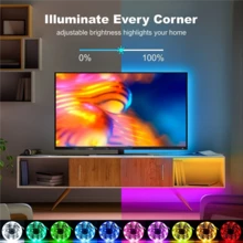 100ftLED Lights For Bedroom, With 44-Key Remote Control LED Strip Lights Cuttable & Dimmable Color Changing RGB Lights, LED Light Strip For Room, TV Backlight  Kitchen  Bar  Gaming  Christmas  Party Decor - Multi-color light - View 3