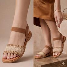ALLEAN Flat Sandal With Elastic. - TRIICOR CARAMEL - View 4
