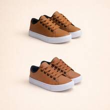 COMBO 2 Boys' Durable Sneakers | Lightweight And Soft, Made For Your Son, Sizes 25 To 36 | TAKE ADVANTAGE NOW! - 焦糖 + 焦糖 - 查看 14