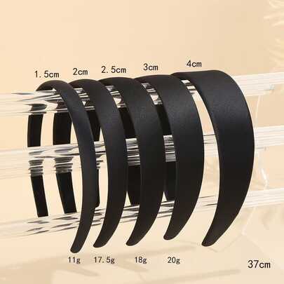 1/5-Piece Simple Fabric, Everyday Broken Hair Organizing Artifact, DIY Handmade Materials, Hair Accessories, Headbands, Black Full-Wrapped Fabric, Suitable For Daily Outings, Versatile, Hair Hole Headwear, Girls, Headbands, Hair Ties, Women's Headbands Hairband