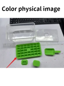 1 Set Homemade Ice Cube Tray Kit, Includes Storage Box And Ice Scoop, Covered Ice Cube Trays, Reusable Ice Maker, Fridge DIY Ice Mold, Ice Making Tools - Mold, Essential Summer Accessory, Help You Make Perfect Chilled Drinks, 34-Cavity And 68-Cavity Options, Single-Layer And Double-Layer Design, Easy Release, Plastic Material, Household Essential, Refrigerator Ice Cube Mold - Multicolor - View 8