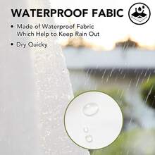 6 Panels Outdoor Waterproof Rod Pocket Semi-Sheer Garden Decor Curtains For Patio, Solid Color Elegant Voile Sheer Lightweight Curtains For Porch, Pergalo, Gazebo, Cabana, Pool - Cream - View 5