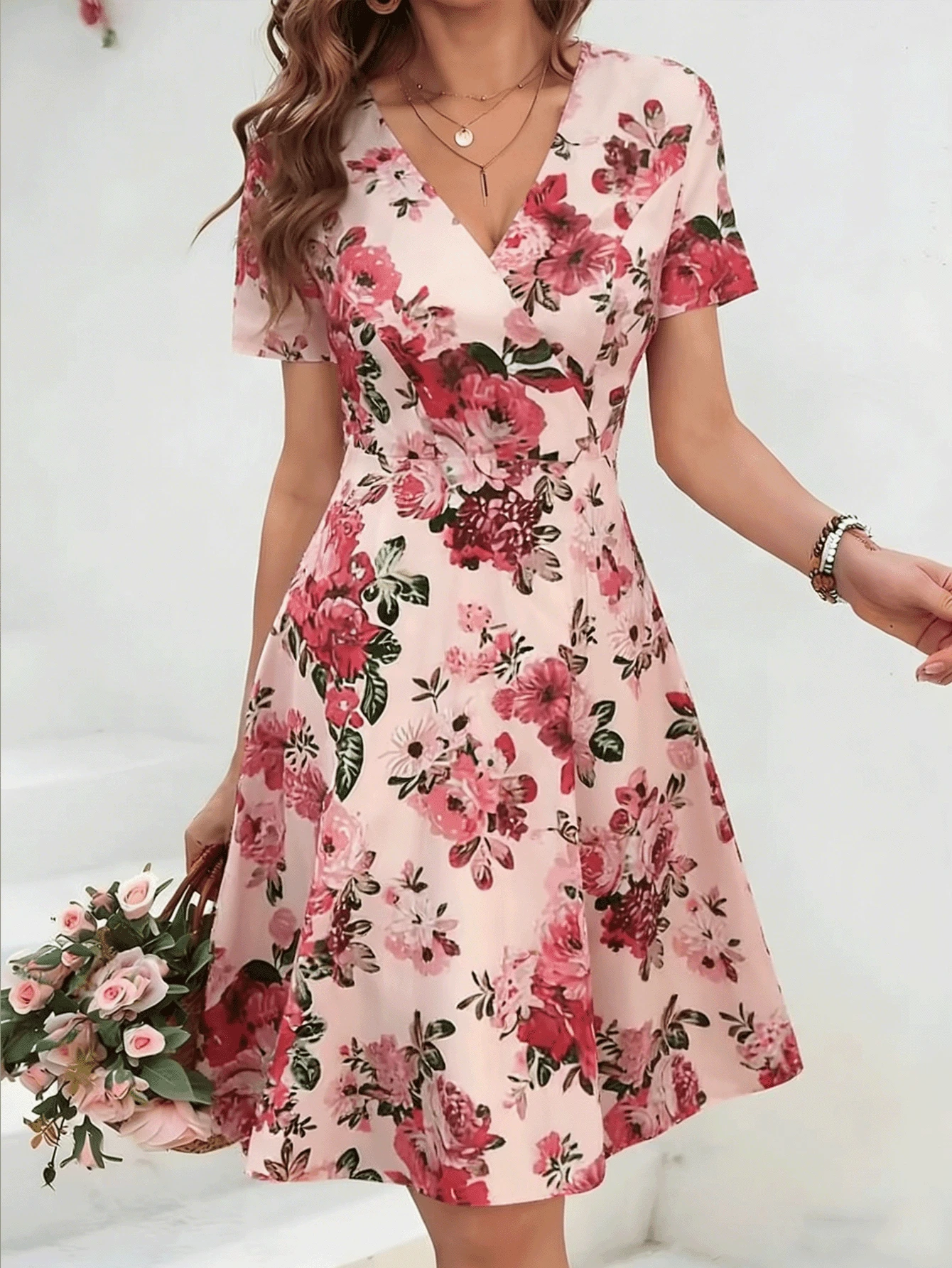 Đầm nghỉ mát phong cách Bohemian in hoa thanh lịch dành cho nữ - Nhiều màu - Xem 1