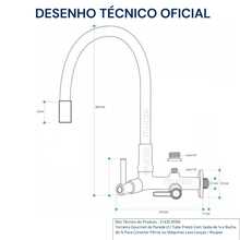 2163 C80 Torneira Parede Tubo Gourmet Preto p/ Filtro 1/4" ou Máquina 3/4" - Tamanho Único - Visão 7