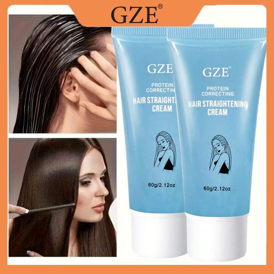 2pcs GZE Protein Straightening Cream, Halus dan Mudah Disisir, Sehat dan Kuat untuk Rambut Rusak, Tidak Menarik untuk Rambut Keriting dan Kusut - Royal Blue - View 1