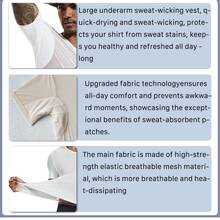 NOSWEAT S-XL Herren Schweißabsorbierendes T-Shirt, integrierte Achselhöhlen-Schweißpolster, atmungsaktives Anti-Schweiß Unterhemd, schnelltrocknende Kurzarm-Basisschicht geeignet für Arbeit, Sport und Sommer - Herrenweste - Übersicht 8