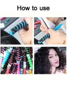 1 Gói (khoảng 20 chiếc) Dụng cụ uốn tóc xoắn ốc không dùng nhiệt, Phụ kiện tạo kiểu tóc DIY - Nhiều màu - Xem 9