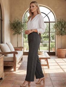 Set De Dos Pants De Mujer Pantalones Anchos Casual O Elgante Pans Stretch - NEGROX2 - Ver 4