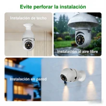 2NLF 1080P WiFi Bulb Surveillance Camera, 1080p HD WiFi Camera, Color Night Vision, 360° Rotation, Automatic People Tracking, Two-Way Communication, Smart Home - White - View 8