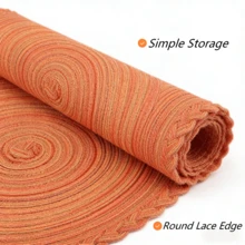 2/6 pièces Sets de table ronds en PP tressés à la main, tapis isolants orange vif, décoration de cuisine, convient pour pique-nique de jardin extérieur en été, pendaison de crémaillère, anniversaire, décoration de mariage, fournitures de fête de vacances, rassemblement familial, camping, nappe, chemin de table, décoration d'intérieur, essentiels de cuisine - Orange - Voir 4