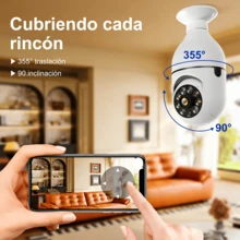 2NLF 1080P WiFi Bulb Surveillance Camera, 1080p HD WiFi Camera, Color Night Vision, 360° Rotation, Automatic People Tracking, Two-Way Communication, Smart Home - White - View 4