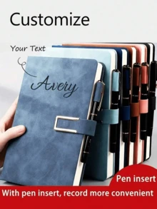 1pc Customized Retro A5 PU Leather Soft Cover Notebook With Bookmark, Classic Stationery Suitable For Business Meetings, College Students And Diary Use, Perfect Backpack Essential For 2026 Back To School And Daily Planning School Supplies - Multicolor - View 3