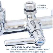2163 C80 Torneira Parede Tubo Gourmet Preto p/ Filtro 1/4" ou Máquina 3/4" - Tamanho Único - Visão 5