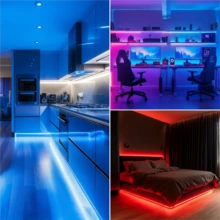 100ftLED Lights For Bedroom, With 44-Key Remote Control LED Strip Lights Cuttable & Dimmable Color Changing RGB Lights, LED Light Strip For Room, TV Backlight  Kitchen  Bar  Gaming  Christmas  Party Decor - Multi-color light - View 6