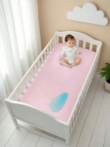 1pc Baby Full Wrap High Elasticity Fitted Sheet, Children's Mattress Cover, Dust-Proof Bed Cover, Mattress Not Included - Blue - View 12