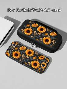Accesorios de la consola de juegos Switch2 (2025), Funda protectora con estampado de flores margaritas, compatible con Switch2/Switch NS/Switch OLED/Lite, compatible con accesorios de consola de juegos Switch/Switch 2, juego completo, bolsa de almacenamiento, funda protectora Switch, mejor regalo compatible con jugadores de Switch - Multicolor - Ver 1