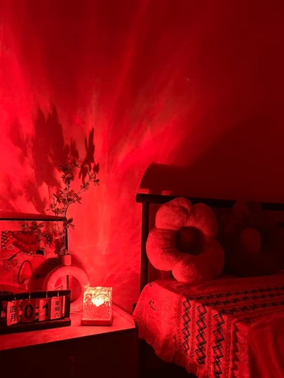 1pc Aurora Wave Projection Lamp, 16 Color LED Light, Starry Sky Atmosphere Light, Creates Romantic & Cozy Ambiance, Multifunctional Projection Lamp Suitable For Various Occasions, Suitable As A Gift