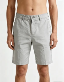 Men's Bermuda Shorts With Knife Pockets PLUS SIZE - Light Grey - View 3