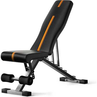 Foldable Adjustable Weight Bench | 90 Degree, Incline, Decline, Flat | Pre Assembled | Weights Set Compatible | Home Gym Benches | Full Body Workout Exercise | *EASY ASSEMBLY*