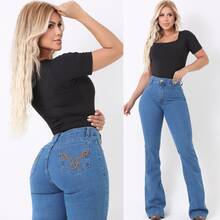 Women's Country Flare Jeans, High Waist, Basic Style For Rodeo And Everyday Life - 輕便牛仔褲 - 查看 2