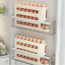 4-Layer Large Capacity Egg Storage Box, Refrigerator Side Door Egg Storage Box, Rolling Egg Fresh-Keeping Box. Suitable For Refrigerator Storage And Organization, Essential Kitchen Fresh-Keeping Tool. - 12 - View 10
