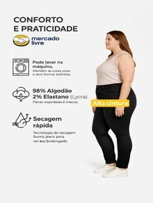 Stillger Moda Jeans Women's Plus Size Jeans With Spandex High Waist Lifts Butt Lifting - 黑色 - 查看 5