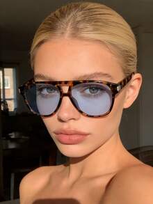 1pc New Cat Eye Retro Glasses, Suitable For Men, Women, Students For Daily Casual, Beach, Street Style, Runway, Party, Perfect Choice - Multicolor - View 6