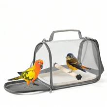 Transportín para loro, jaula portátil transpirable para palomas/lagartos/hámsteres, transportín de visión completa transparente para pájaros y animales pequeños - Multicolor - Ver 2