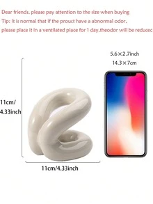 1pc Modern Art Style Ceramic Makeup Brush Holder, Toothbrush & Toothpaste Rack, Minimalist Desktop Organizer Suitable For Bedroom And Bathroom - Multicolor - View 12