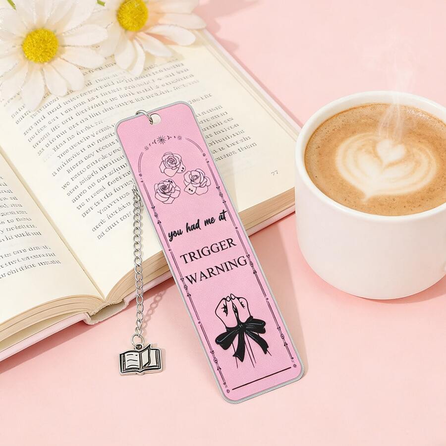 Dấu trang bằng thép không gỉ phong cách Gothic tối tăm, ngọt ngào, mặt dây chuyền hình cuốn sách với dòng chữ vui nhộn và lãng mạn, món quà văn hóa Gothic sáng tạo dành cho những người đam mê đọc sách và yêu sách.