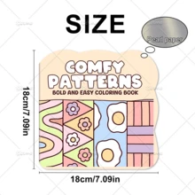 24 Pages Comfort Pattern Coloring Book For Adult Cute Cozy Daily Activities Irregular Patterns | Colouring Book For Stress Relief, Birthday Day Gift, Back To School Supplies - Comfortable Pattern - View 5