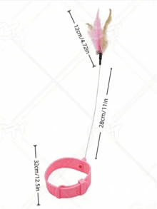 Wearable Cat Teaser Wand, Self-Entertainment Boredom Reliever, Bite-Proof Feather Bell Pet Supplies - Cat Collar Teaser Wand, Self-Entertainment Boredom Reliever, Feather Cat Toy, Hands-Free Anti-Bite - Collar-Style Feather Cat Teaser Wand, Cat Self-Entertainment, Adjustable Collar, Anti-Bite Interactive Toy - Interesting Self-Entertainment Cat Teaser Wand, Collar-Worn, Cats Chase And Play, Combining Beauty And Fun - Hands-Free Pet Teaser Wand - View 2