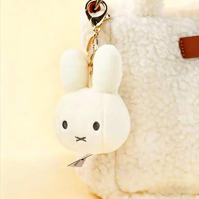  Official Miffy Rabbit Keychain, Handmade Fluffy Rabbit Bag Charm, Elegant Designer Style Wallet Pendant, Cute Plush Doll Backpack Decor, Fashionable Women Car Key Chain Accessory, Stylish Holiday Gift, Sweet Cute Bag Decoration