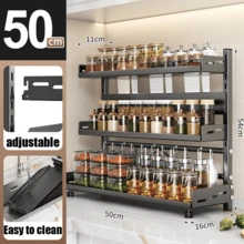 1 pieza Estante para condimentos sin agujeros, soporte multifuncional para utensilios de cocina con estante para palillos y cuchillos, accesorios de cocina, estante de almacenamiento de cocina - Multicolor - Ver 13