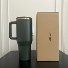 40OZ Sports Water Bottle Elevate Your Daily Hydration | Premium Insulated Stainless Steel Bottle | Stylish, Durable & Leakproof Design With Comfort Handle & Flip Straw | Easy To Clean & Perfect For Every Adventure – Gym, Office, Travel, Beach & Beyond | Stay Refreshed, Stay Healthy - Cây thông - Xem 3