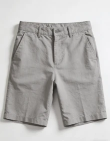Men's Cotton Dress Shorts For Business Casual Style - 灰色 - 查看 1