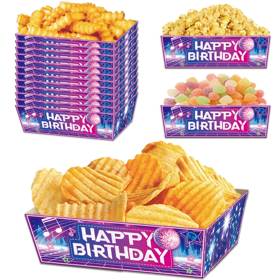 K-Pop Party Decorations, Disposable Paper Food Trays Popcorn Snack Boats For K-Pop Music Theme Birthday Supplies - Style 1 - View 1