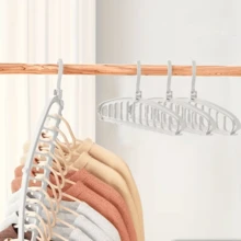 1pc Rotatable 11-Hole Clothes Hanger Organizer, Multi-Functional Seamless Hanger, Magic Folding Clothes Rack, 360° Rotation, Foldable Plastic Seamless, Non-Slip Drying Rack, Suitable For Dorm And Home Wardrobe Storage, Drying Clothes, Dorm Organization, Bedroom Storage, Compact Design, Simple Storage, Durable Plastic, Sturdy Structure, Scarf Hooks, Accessory Storage, Home Storage, Apartment Resident - View 3